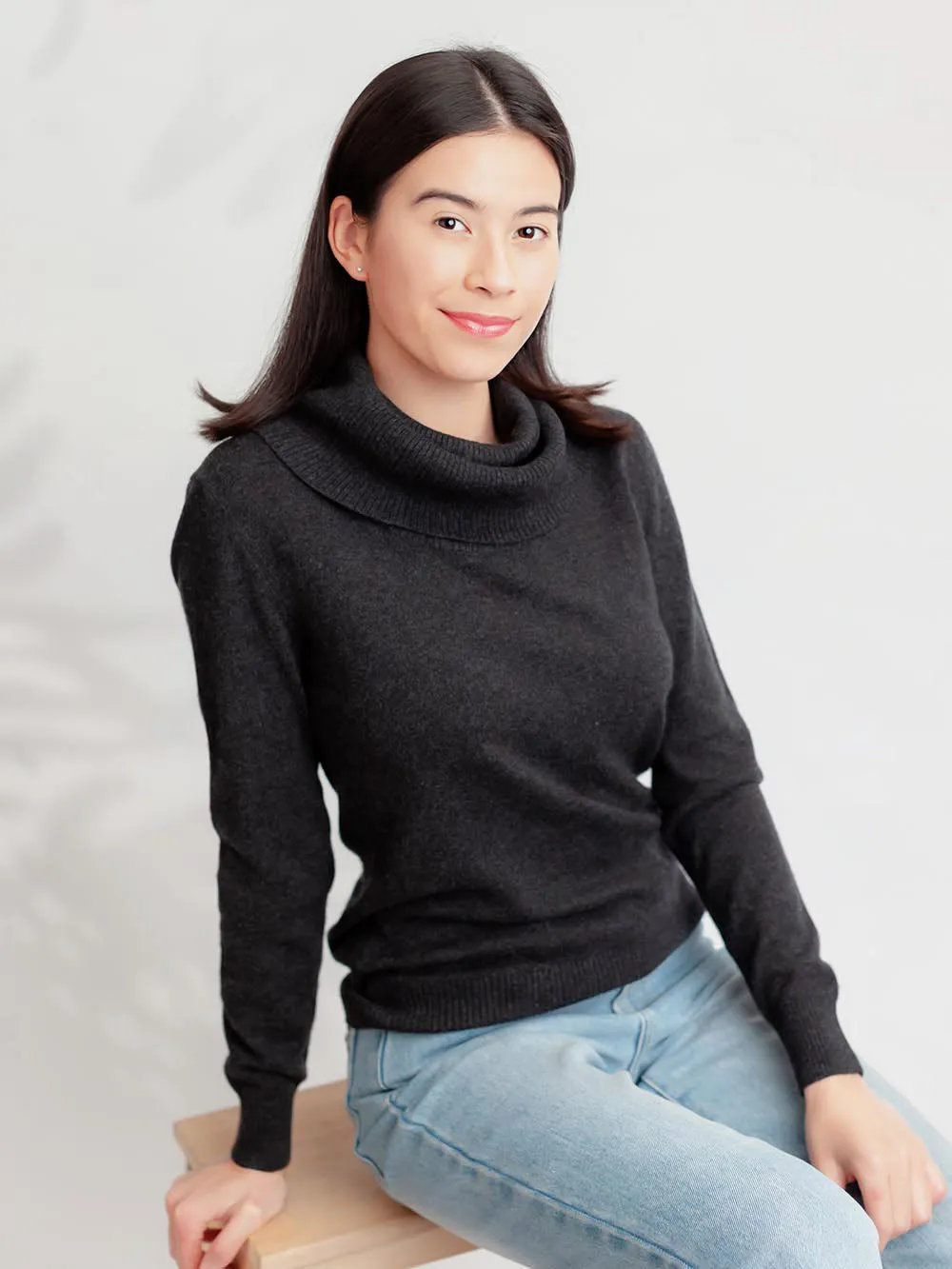 100% Mongolian Cashmere Big Neck Sweater