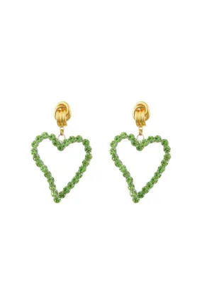 All Of My Heart Earrings Mini Light Green