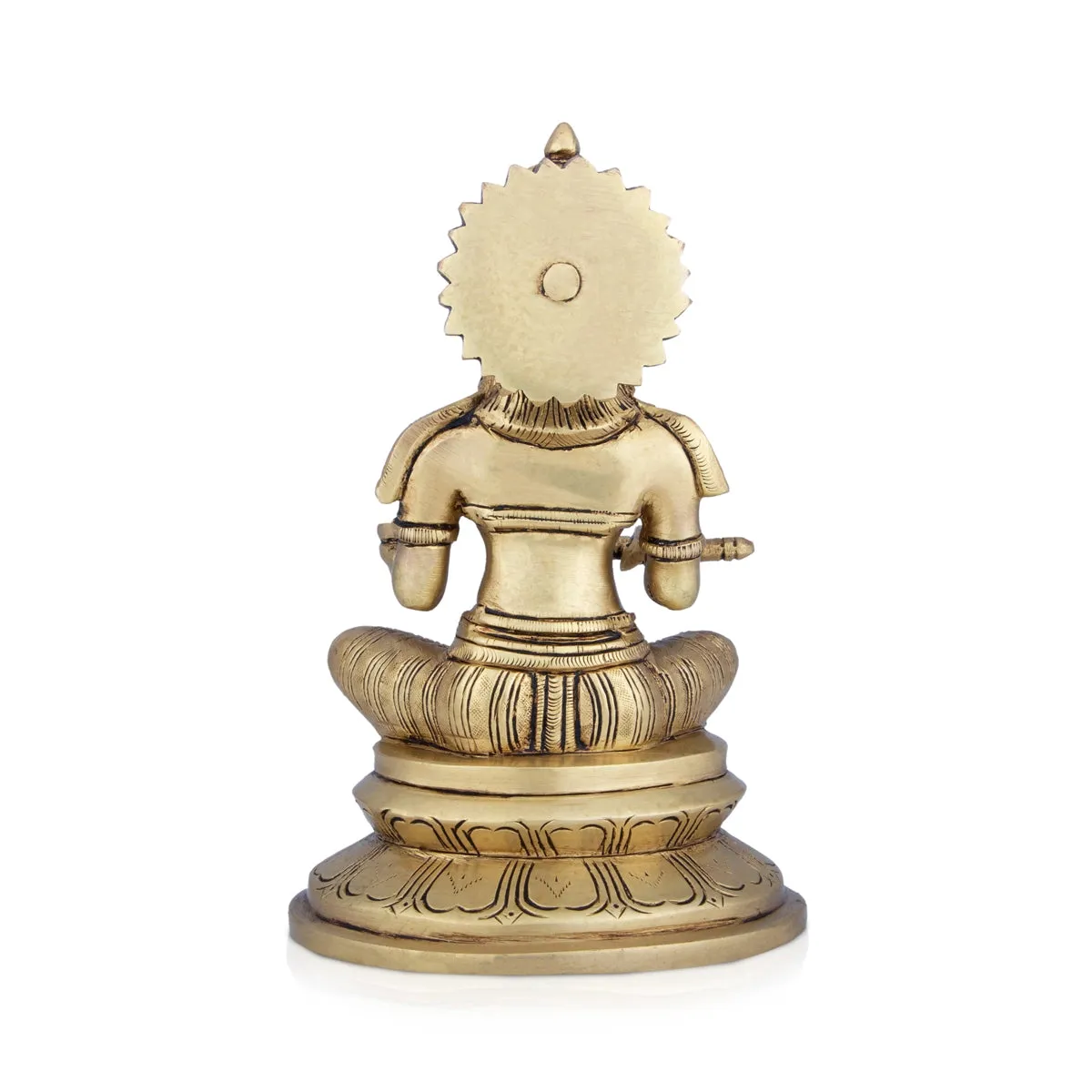 Annapoorani Statue - 8 x 5 Inches | Antique Brass Idol/ Annapoorneshwari Statue for Pooja/ 2.200 Kgs Approx