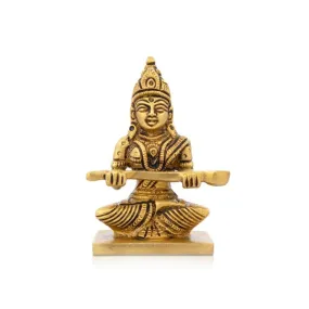 Annapuran Devi Murti - 4 x 2.5 Inches | Brass Idol/ Annapoorani Statue/ Annapurna Idol for Pooja