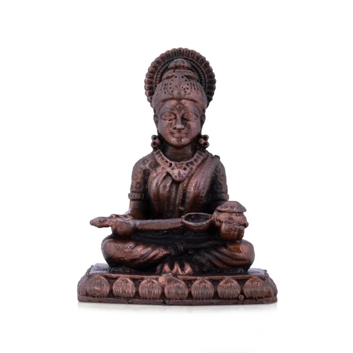 Annapurna Devi Murti - 1.5 x 1 Inches | Copper Idol / Annapoorani Idol for Pooja/ 50 Gms Approx