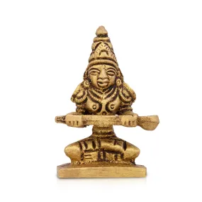 Annapurna Devi Murti - 2 x 1.5 Inches | Brass Statue/ Annapoorani Statue for Pooja