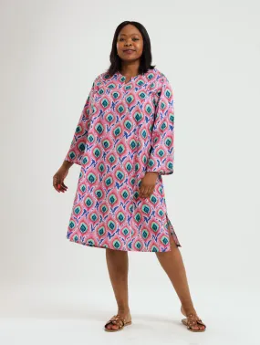 Bamboo Tunic: Pink Ikat