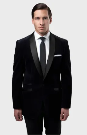 Black Velvet Slim Fit Blazer