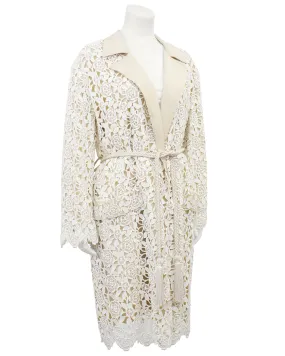 Cream and Beige Guipoire Lace Coat