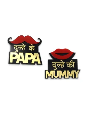 Dulhe ke Papa   Dulhe ki Mummy Brooch Set of 2