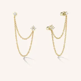 Duo Chain Stud Earrings