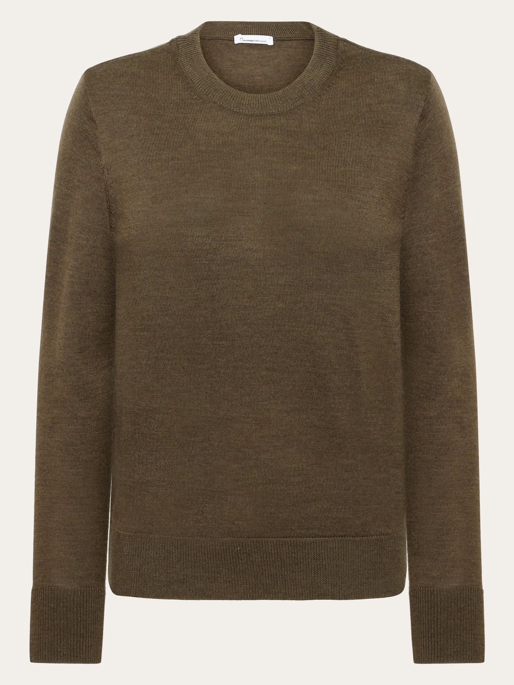 Fine merino crew neck - RWS - Dark Olive