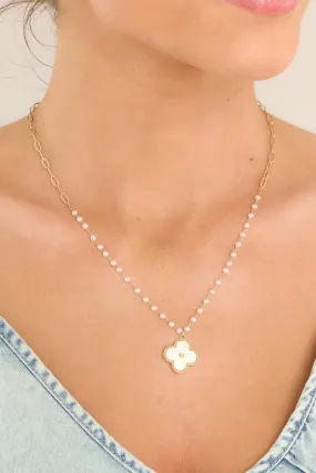 Forever In White & Gold Pearl Necklace