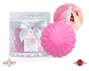 French Rose - Satin Collection - Candle and Bath Bomb Set