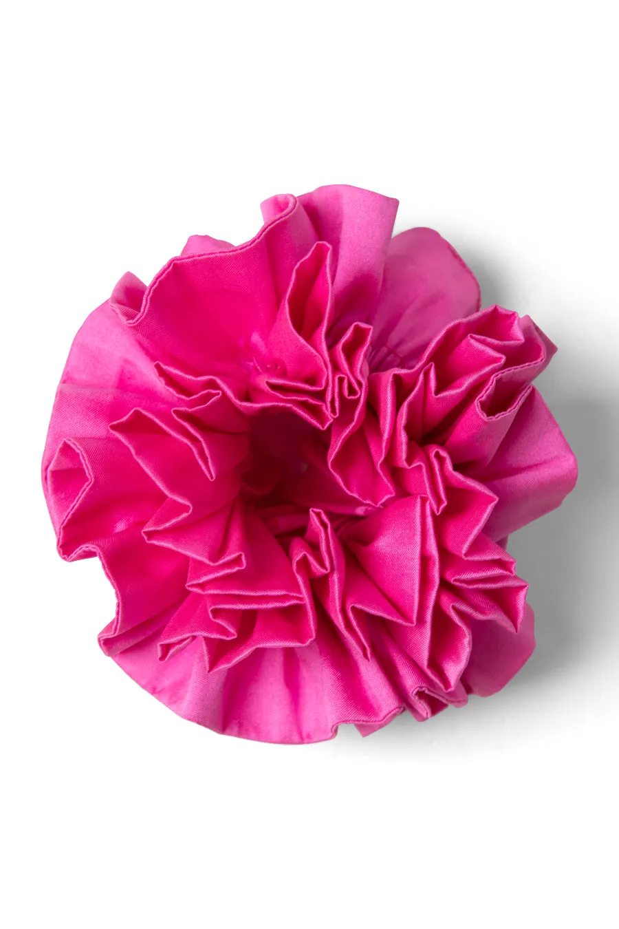 garter scrunchie in pink taffeta