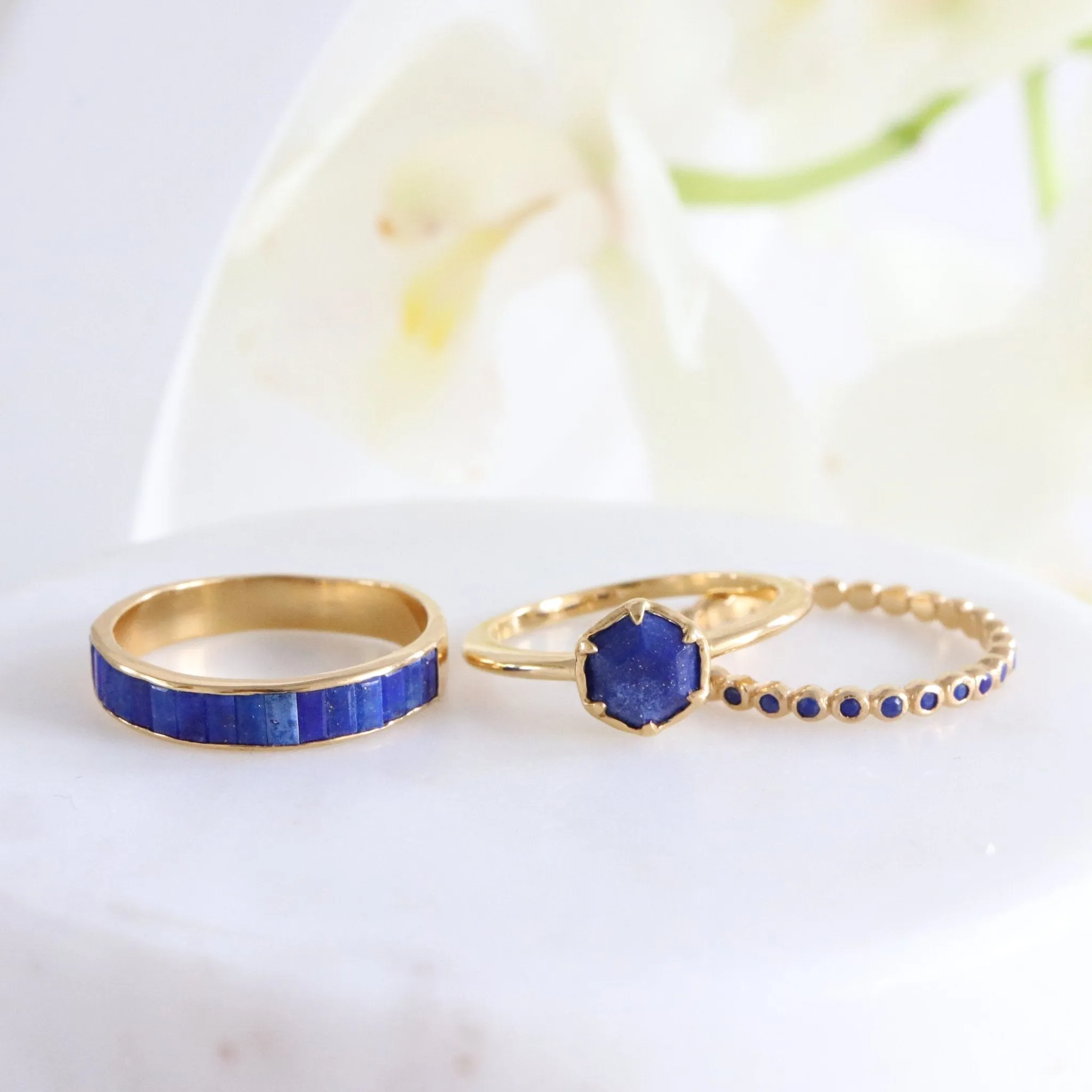 GRACE RING - LAPIS & GOLD