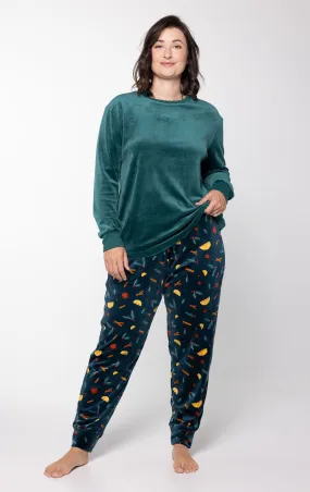 Holiday Garland Women's Velour Pajamas