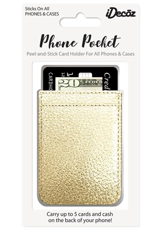 iDecoz Gold Faux Leather Phone Pocket