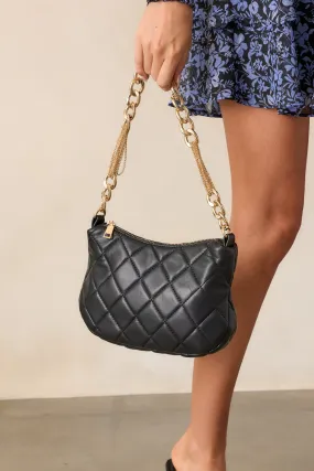 I'm Yours Tonight Black Quilted Handbag