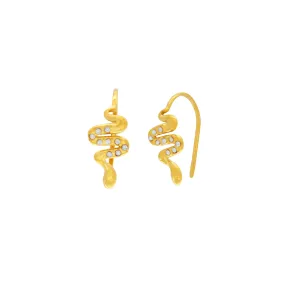 Joy Waterproof Snake CZ Hook Earring 18K Gold Plating