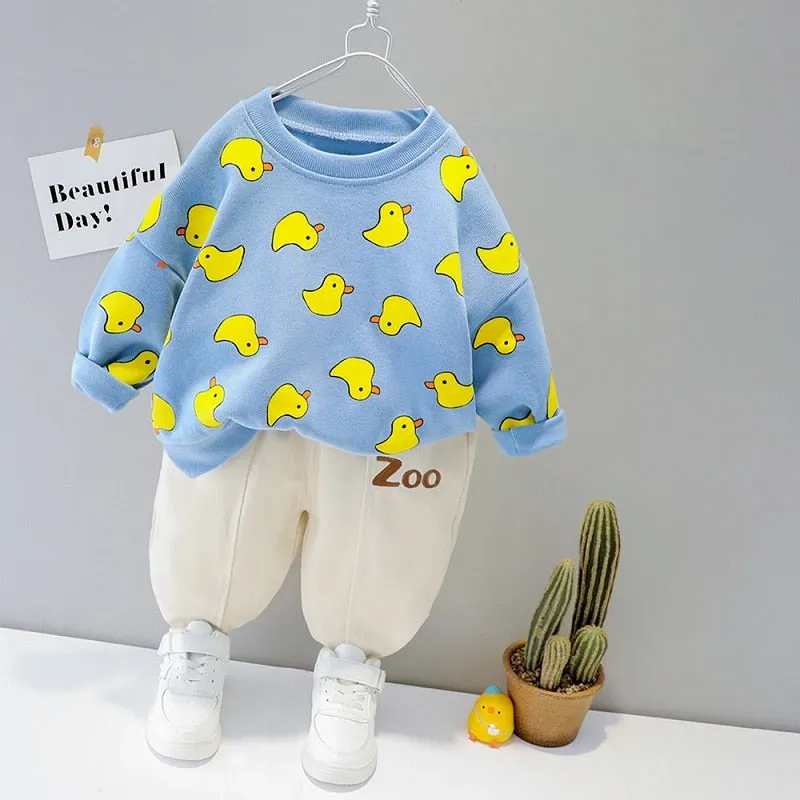 Kids Velvet Cartoon Suit