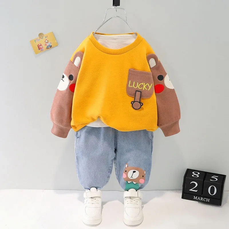 Kids Velvet Cartoon Suit