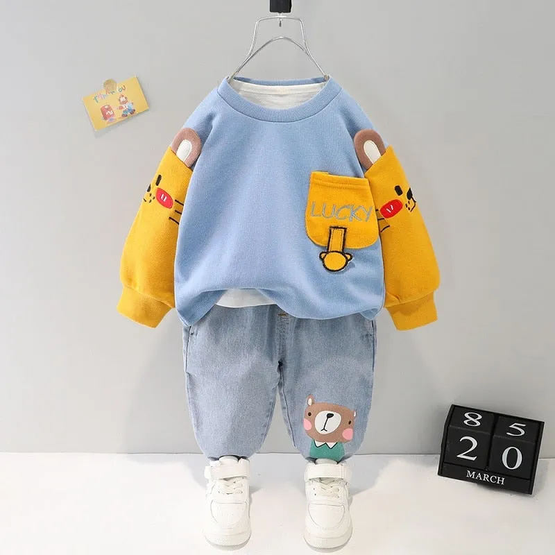 Kids Velvet Cartoon Suit