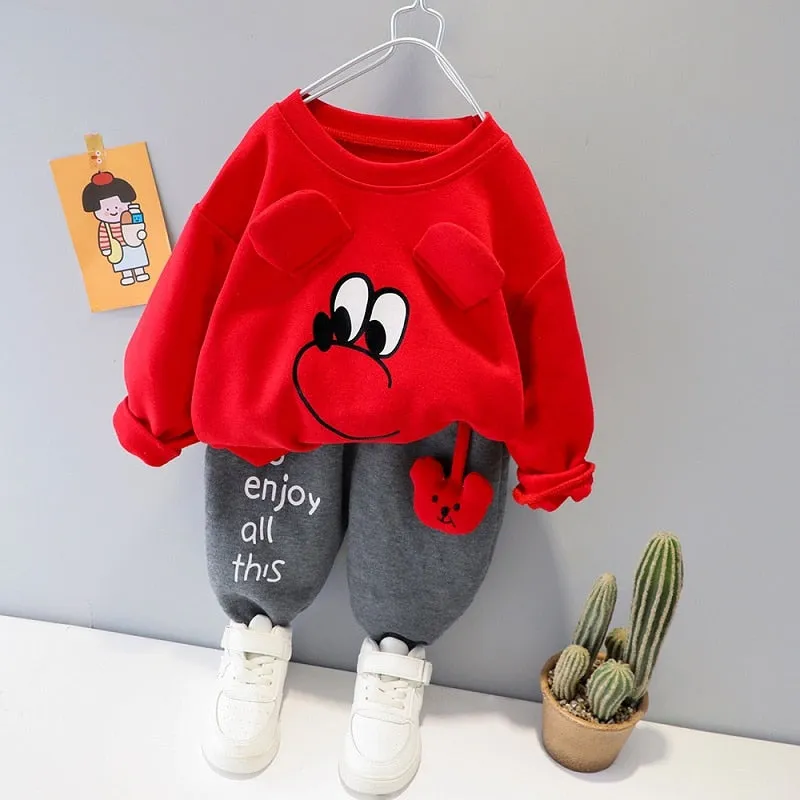 Kids Velvet Cartoon Suit