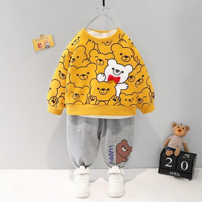 Kids Velvet Cartoon Suit