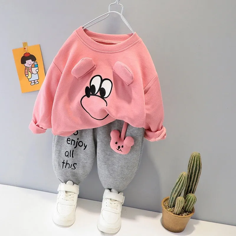 Kids Velvet Cartoon Suit