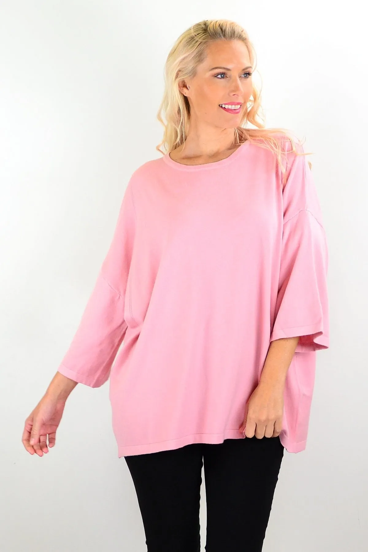 Lush Pink Debs Double Sleeve Tunic Jumper