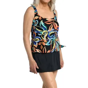 Maxine of Hollywood Watercolor Expressions Faux Skirtini Swim