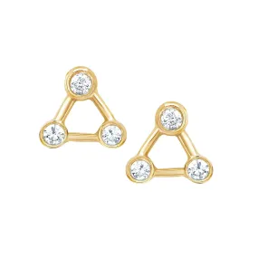 Mini Summer Triangle Diamond Constellation Earrings