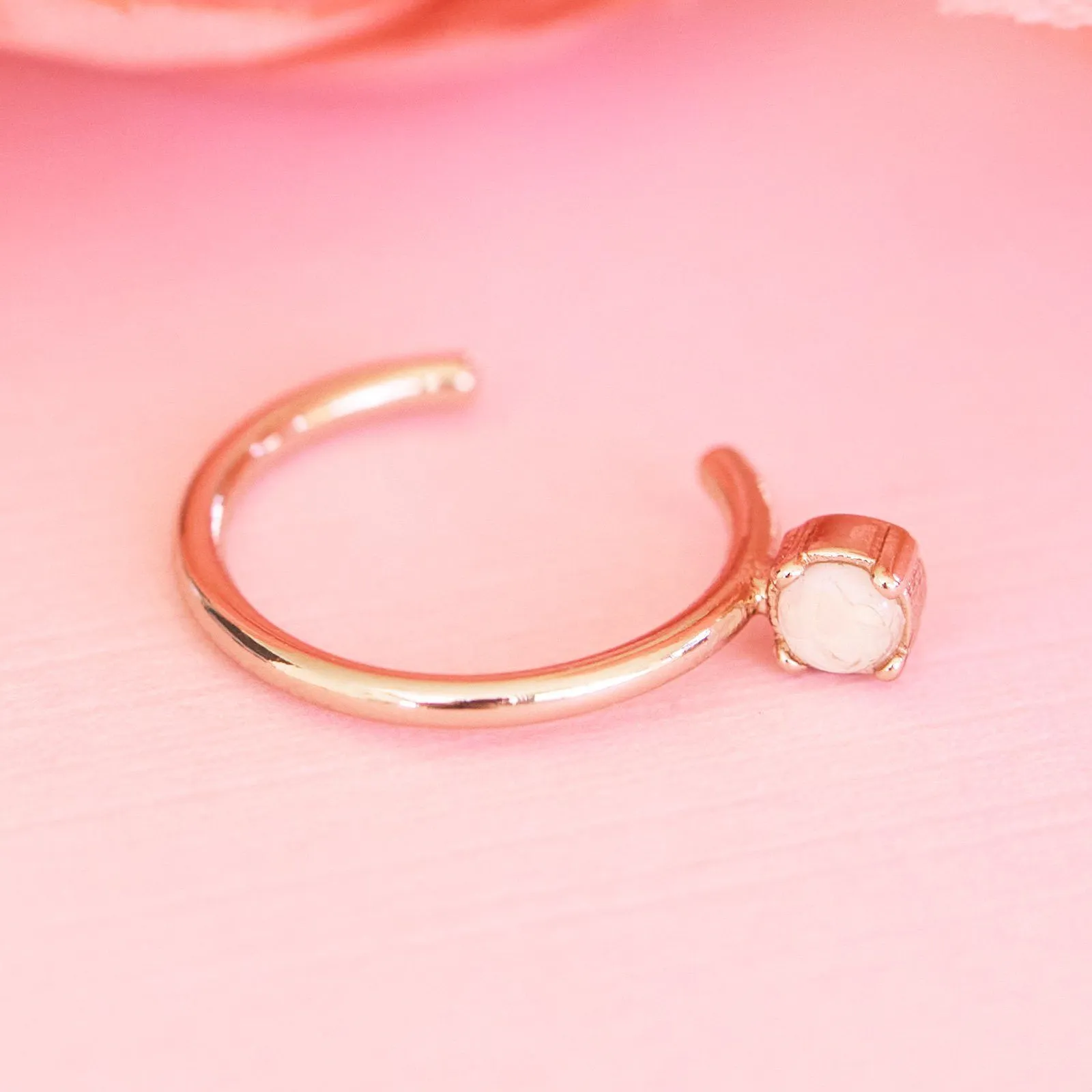 Rose Gold Bitty Gemstone Ear Cuff