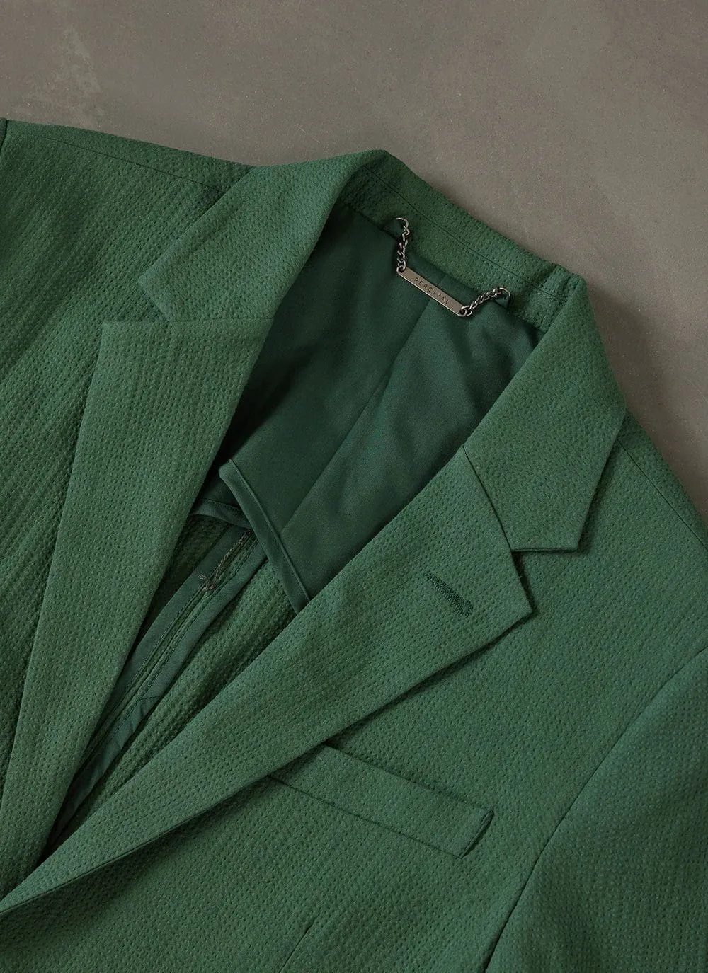 Tailored Seersucker Blazer | Forest