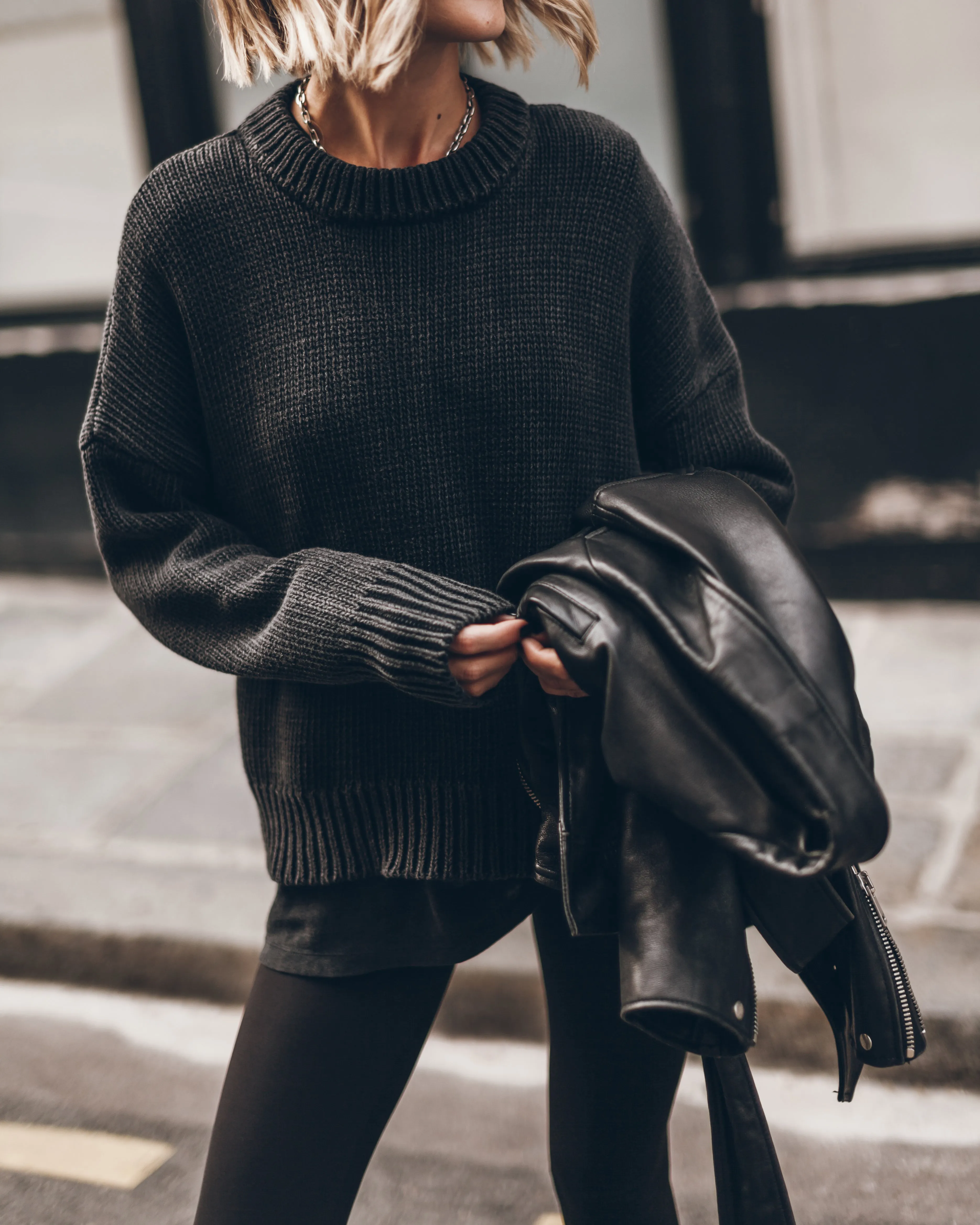 The Dark Faded Knit Sweater