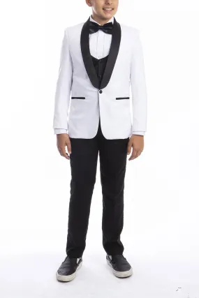 Trent Perry Ellis Kids White 5-Piece Tuxedo