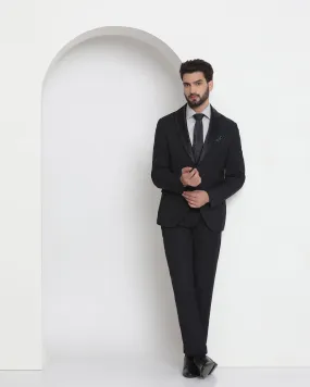 Tuxedo Two Piece Black Textured Formal Suit - Thames