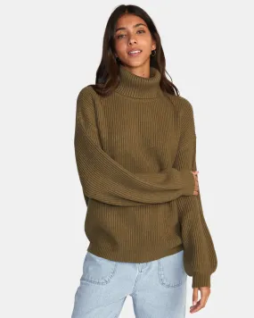 Vineyard Turtleneck Sweater - Dark Olive