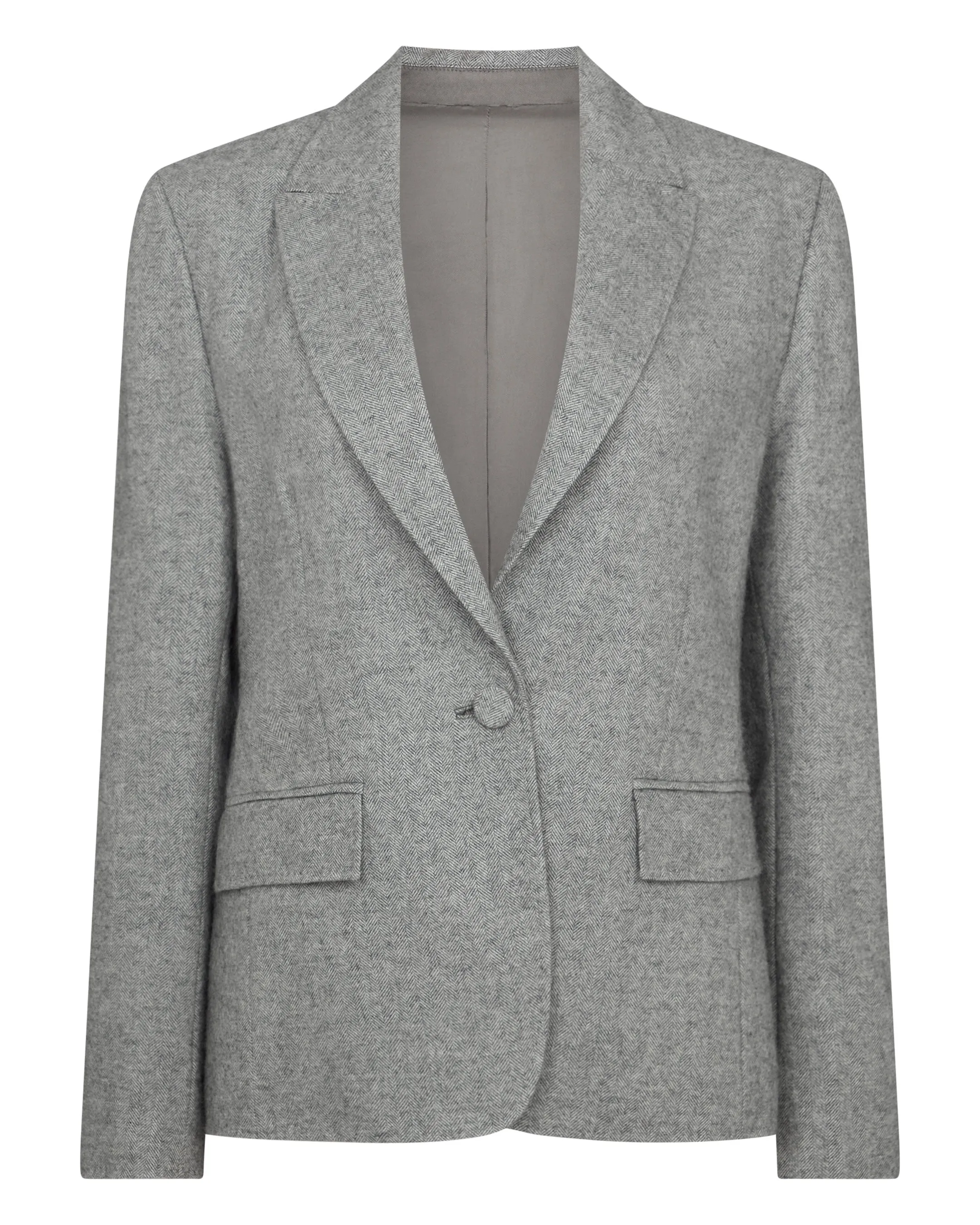 Women's Chloe Herringbone Single Breasted Jacket Grey